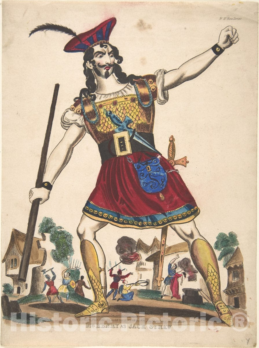 Art Print : Anonymous, British, 19th Century - Mr. Henry as Jack Straw : Vintage Wall Art
