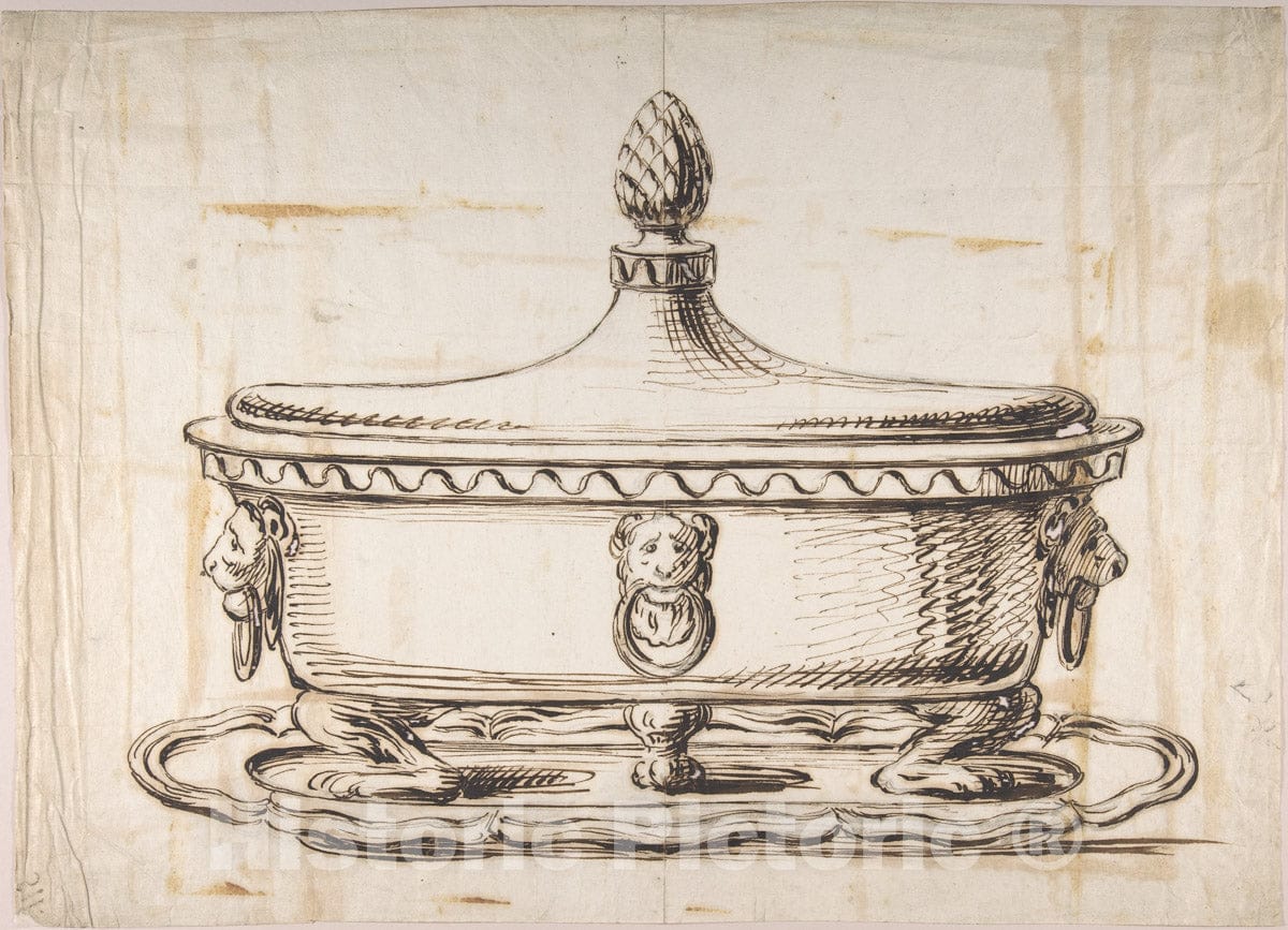 Art Print : Italian, 19th Century - Tureen with Cover : Vintage Wall Art