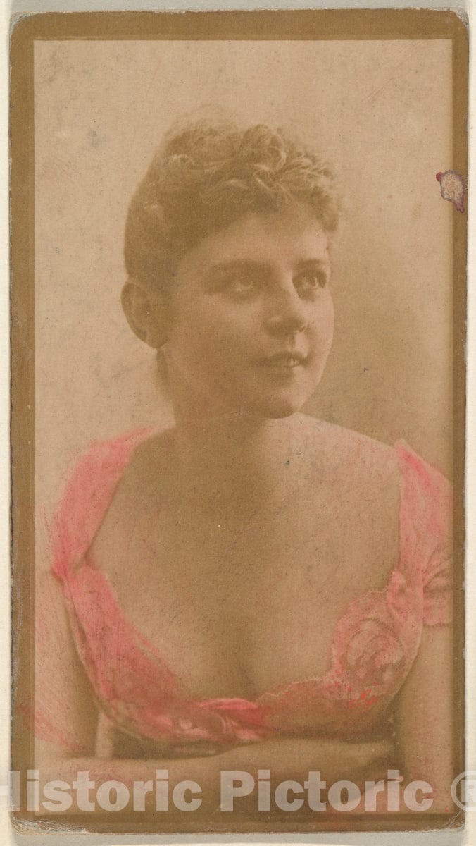 Photo Print : Portrait of Actress Wearing Hand-Colored Pink Dress, from The Actresses Series (N668) : Vintage Wall Art
