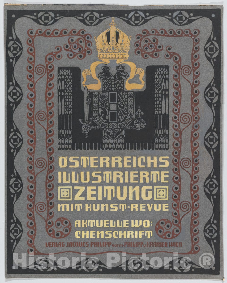 Art Print : Erwin Puchinger - Design for The Cover of The Austrian Illustrated Newspaper (Österreichs illustrierte Zeitung) : Vintage Wall Art