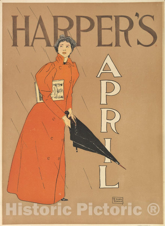Art Print : Edward Penfield - Harper's: April : Vintage Wall Art