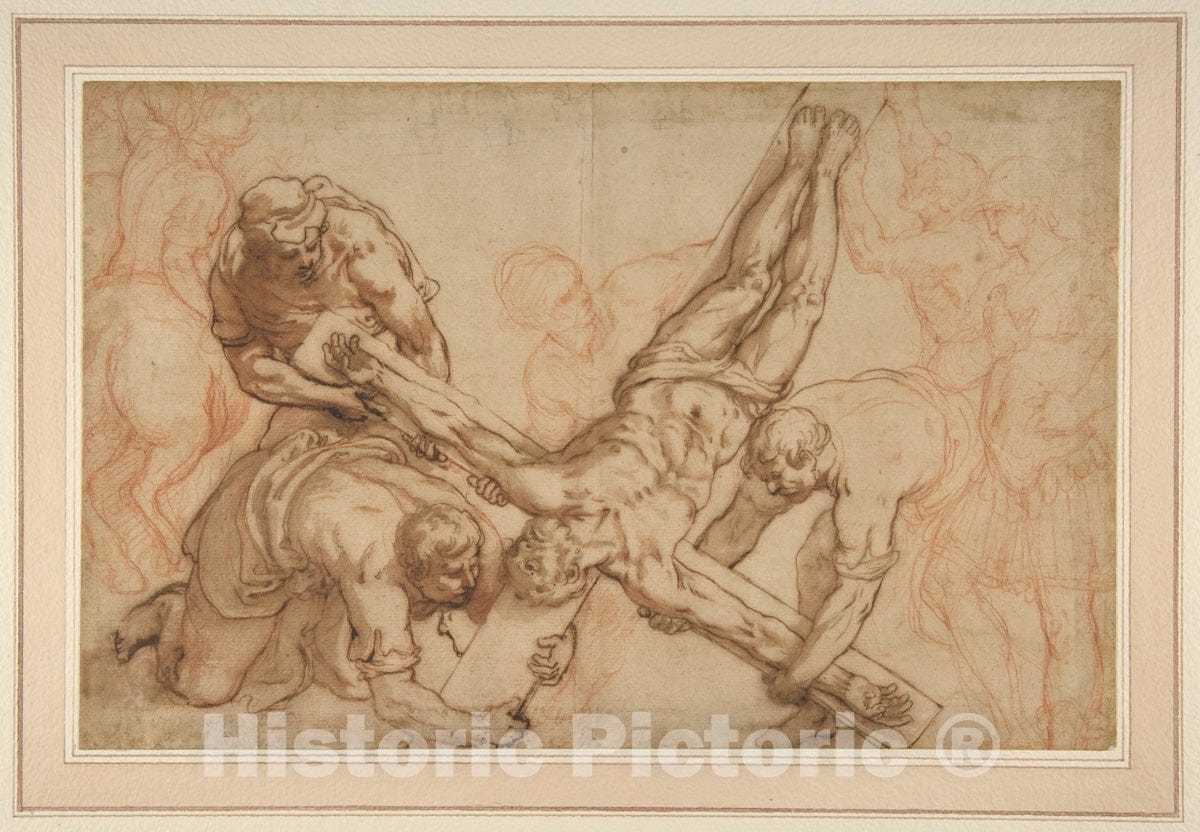 Art Print : Giovanni Battista Ricci (Giovanni Battista da Novara) - The Martyrdom of Saint Peter : Vintage Wall Art