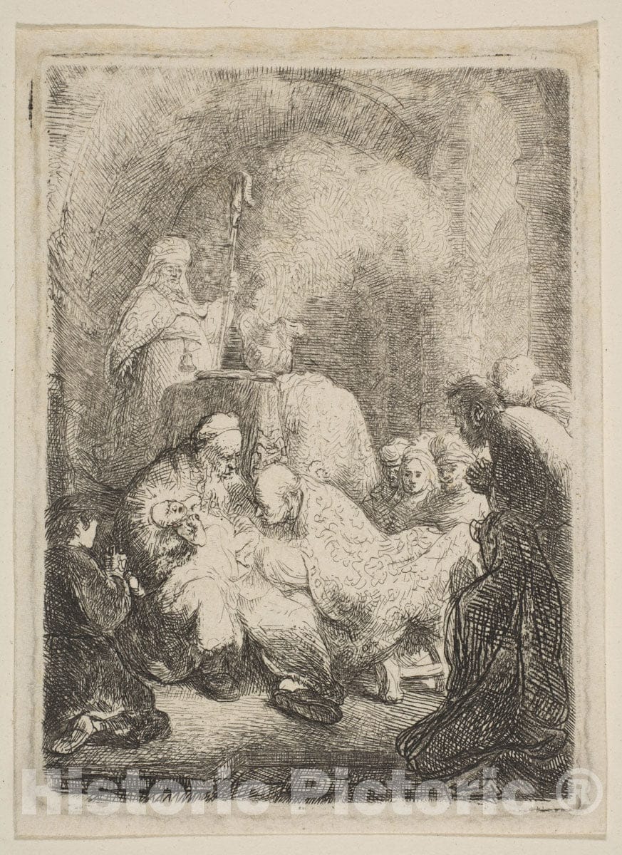 Art Print : Rembrandt (Rembrandt Van Rijn) - The Circumcision: Small Plate : Vintage Wall Art