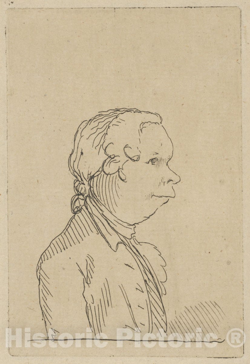 Art Print : Sir Henry William Bunbury - A Portrait of Oliver Goldsmith : Vintage Wall Art