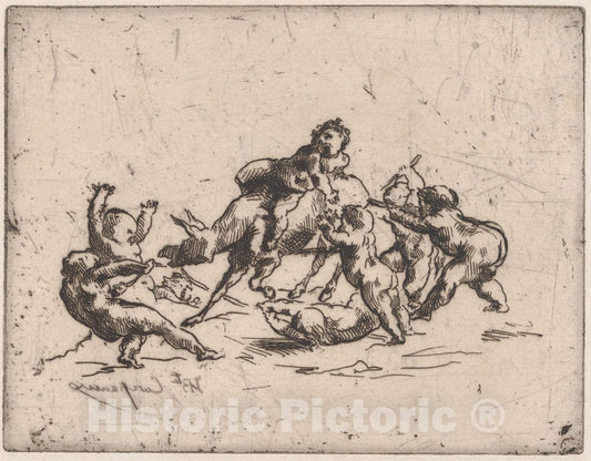 Art Print : Jean-Baptiste Carpeaux - Bacchanale with Children and Donkey : Vintage Wall Art