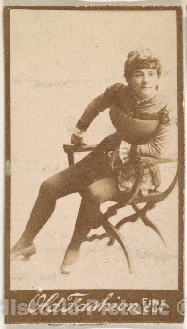 Photo Print : Actress Seated on Chair, from The Actresses Series (N664) Promoting Old Fashion Fine Cut Tobacco : Vintage Wall Art