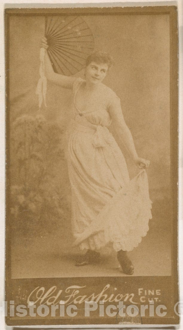 Photo Print : Dancer Holding Fan, from The Actresses Series (N664) Promoting Old Fashion Fine Cut Tobacco : Vintage Wall Art