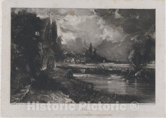 Art Print : David Lucas - A Mill 3 : Vintage Wall Art