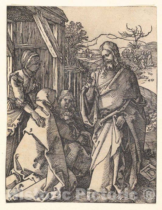 Art Print : Albrecht Dürer - Christ Taking Leave from his Mother, from The Small Passion 1 : Vintage Wall Art