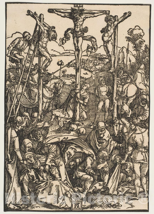 Art Print : Albrecht Dürer - Calvary with The Three Crosses 2 : Vintage Wall Art