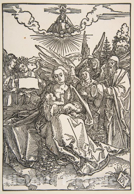 Art Print : Albrecht Dürer - The Holy Family with Five Angels 1 : Vintage Wall Art