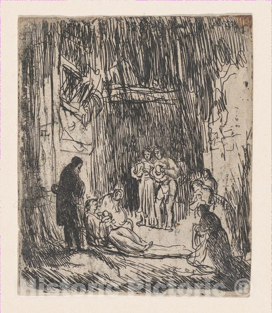 Art Print : Jan Lievens - Adoration of The Shepherds : Vintage Wall Art
