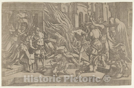 Art Print : Antonio Fantuzzi - Burning of a Cadaver : Vintage Wall Art
