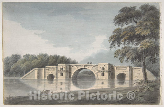 Art Print : Hubert Cornish - Bridge at Blenheim Palace (Recto)