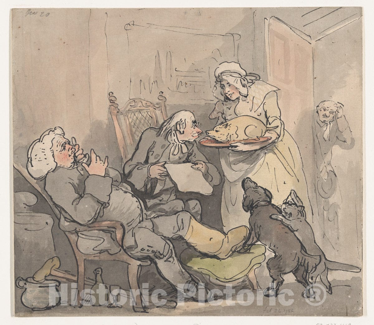 Art Print : Anonymous, British - The Tithe Pig : Vintage Wall Art