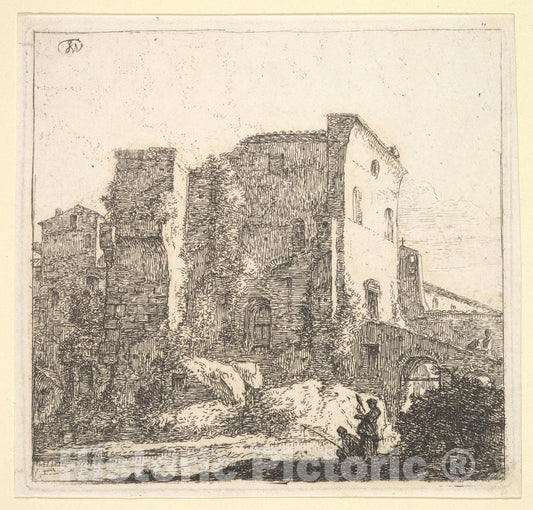 Art Print : Thomas Wijck - A Woman Spinning and a Fisherman 1 : Vintage Wall Art