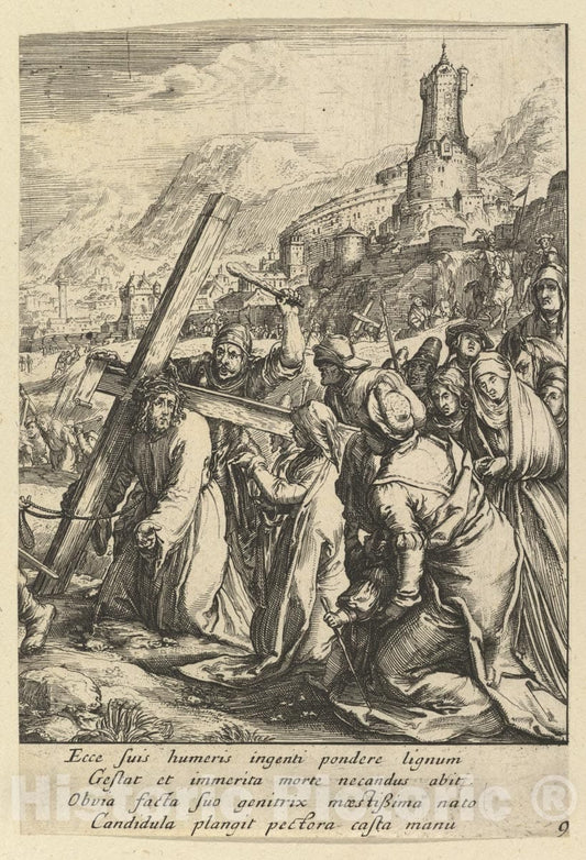 Art Print : Nicolas Cochin - Christ Carrying The Cross, from The Passion of Christ : Vintage Wall Art