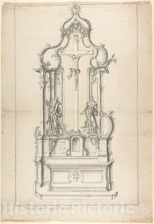 Art Print : German, 19th Century - Design for an Altar : Vintage Wall Art