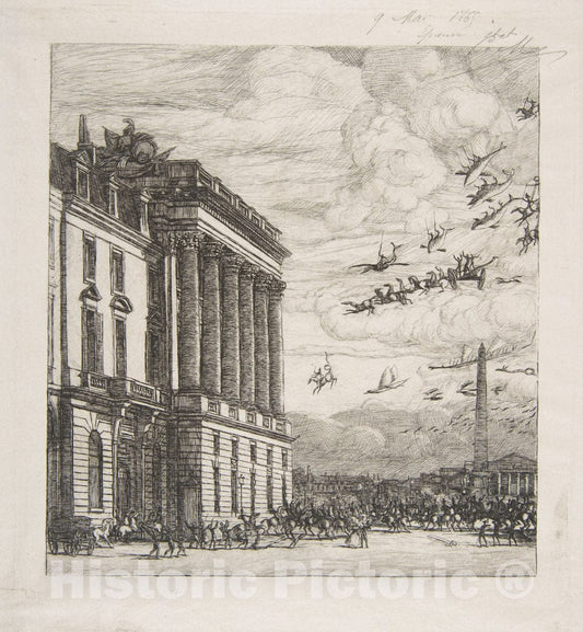 Art Print : Charles Meryon - Le Ministère de la Marine (The Admiralty, Paris) : Vintage Wall Art