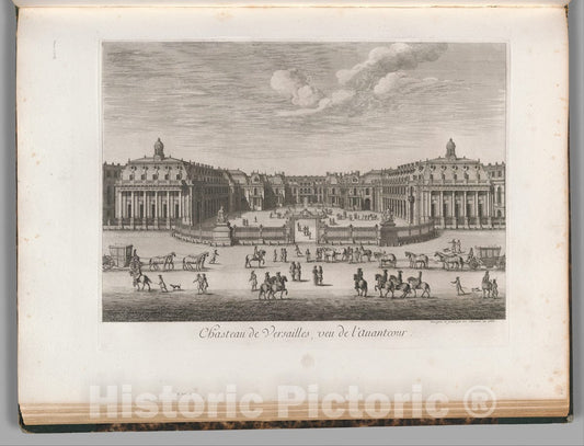 Art Print : Israel Silvestre - Château de Versailles seen from The forecourt, from Chalcographie du Louvre, Vol. 22 : Vintage Wall Art