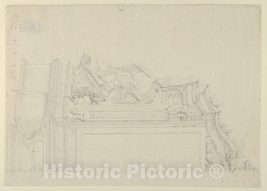 Art Print : German, 18th Century - Design for an Altar : Vintage Wall Art
