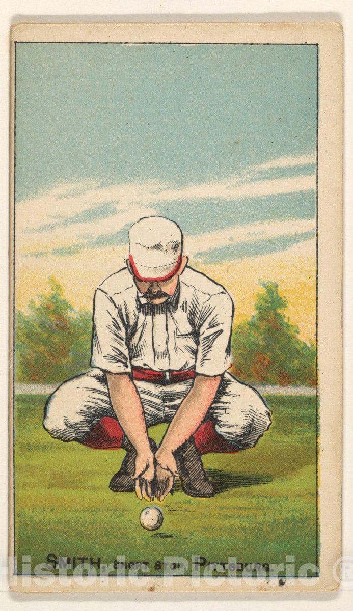 Art Print : D. Buchner & Co, New York - Smith, Shortstop, Pittsburgh, from The Gold Coin Series (N284) for Gold Coin Chewing Tobacco : Vintage Wall Art