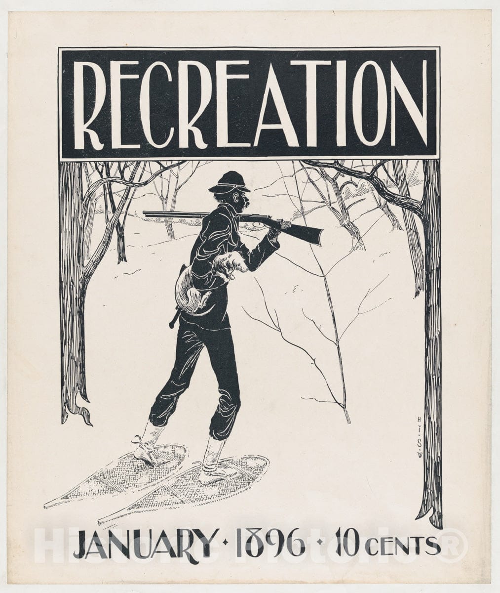 Art Print : Henry Sumner Watson - Recreation: January : Vintage Wall Art