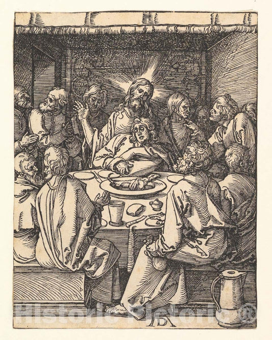 Art Print : Albrecht Dürer - The Last Supper, from The Small Passion 2 : Vintage Wall Art