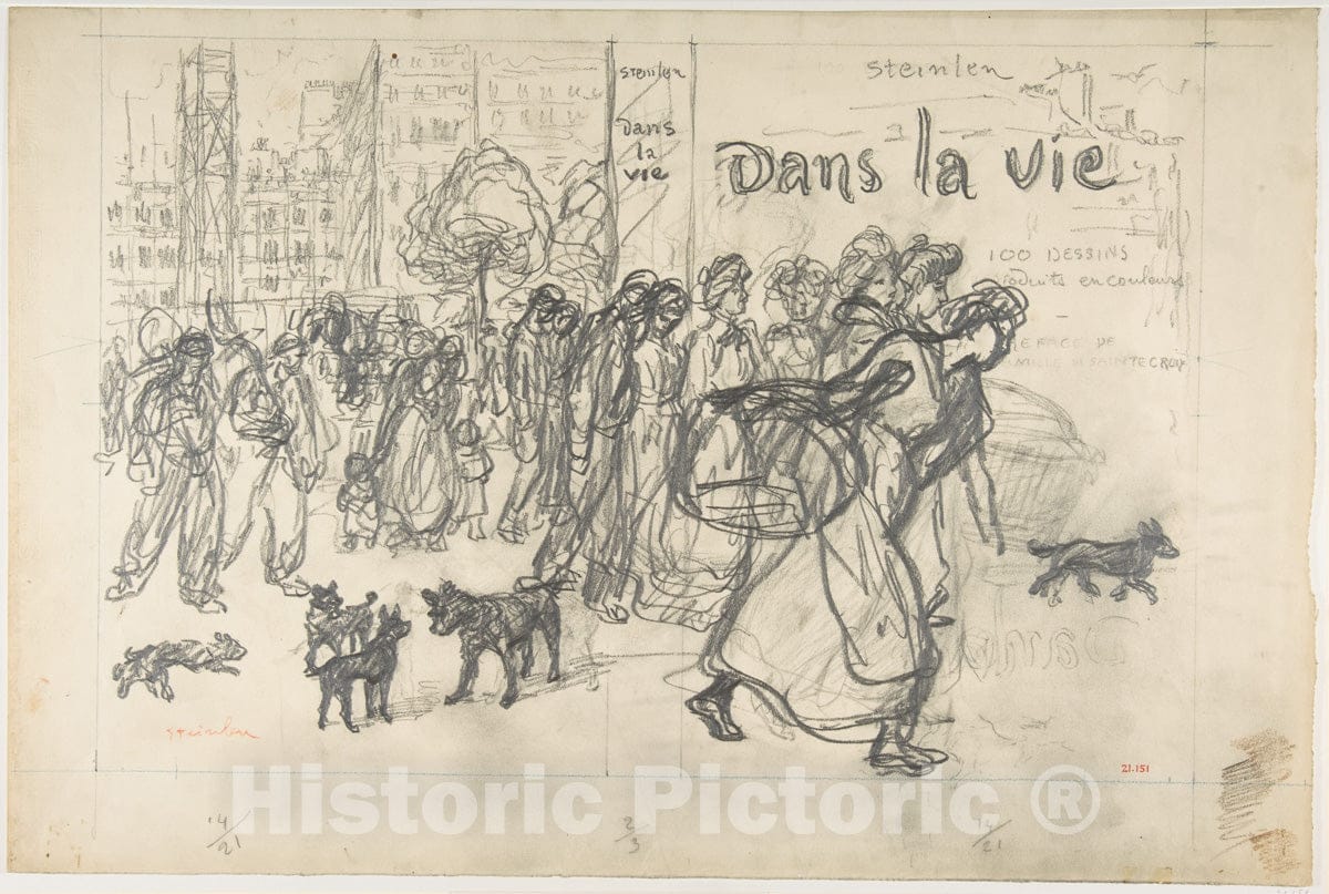 Art Print : Théophile-Alexandre Steinlen - Dans la Vie: Book Cover : Vintage Wall Art
