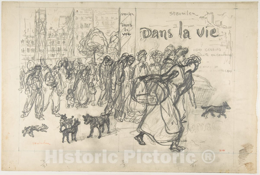 Art Print : Théophile-Alexandre Steinlen - Dans la Vie: Book Cover : Vintage Wall Art