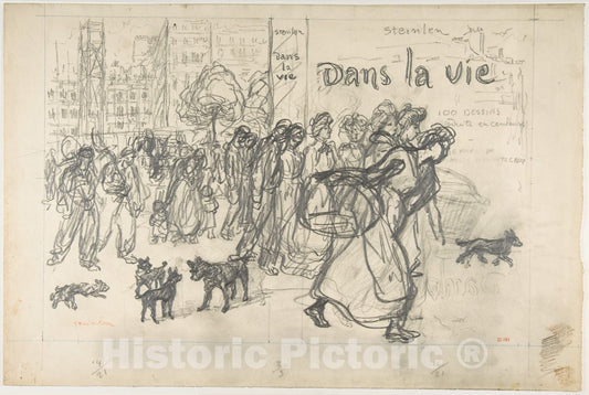 Art Print : Théophile-Alexandre Steinlen - Dans la Vie: Book Cover : Vintage Wall Art