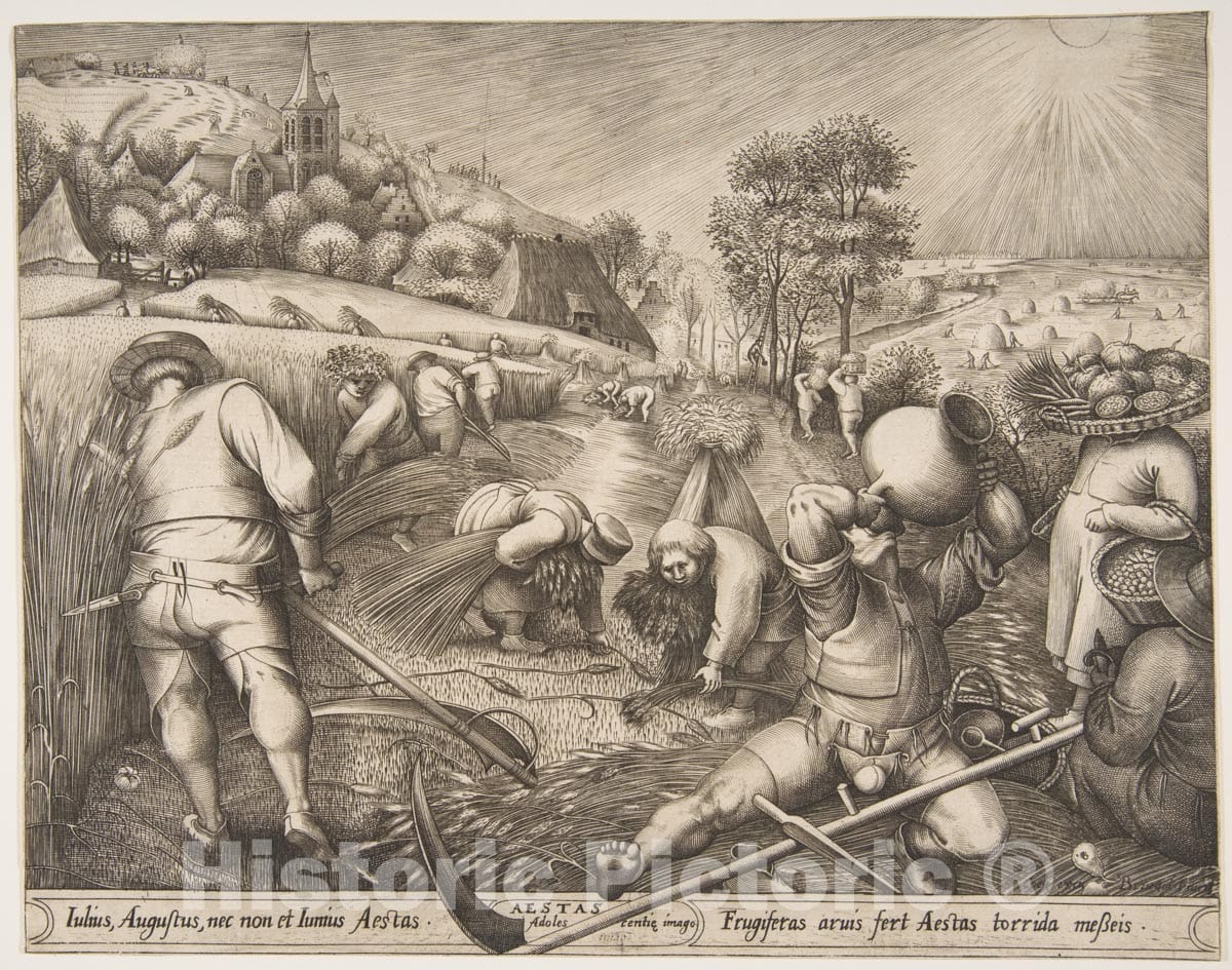 Art Print : Pieter Van der Heyden - Summer (Aestas) from The Series The Seasons : Vintage Wall Art