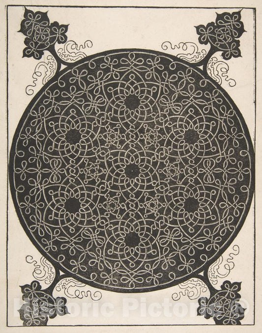Art Print : Albrecht Dürer - Embroidery Pattern with Seven Six-Pointed Stars and Four Corner Pieces 1 : Vintage Wall Art