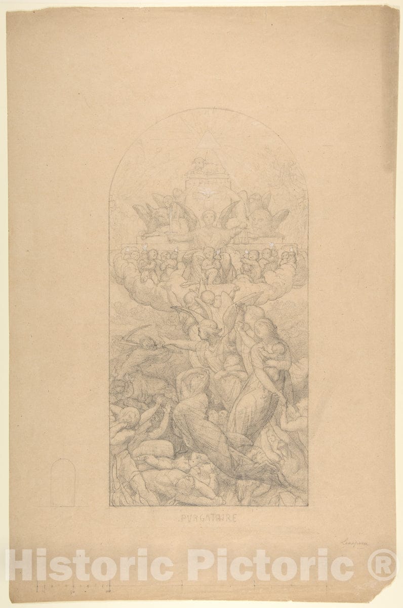 Art Print : Jules-Eugène Lenepveu - Purgatory : Vintage Wall Art