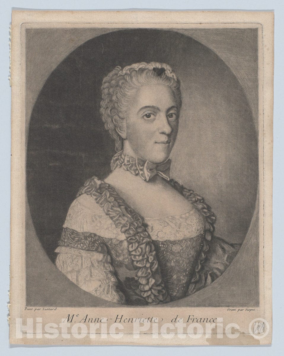 Art Print : François Xavier Vispré - Portrait of Mme. Anne-Henriette de France : Vintage Wall Art