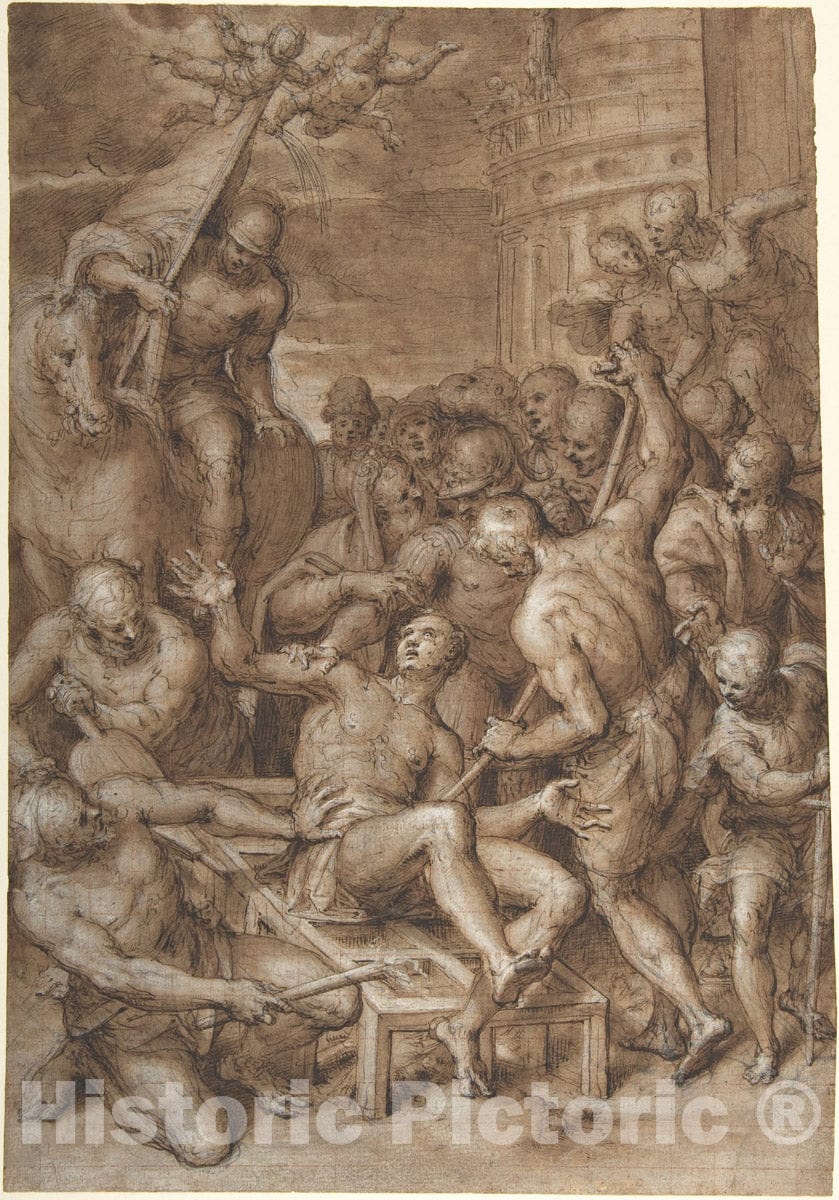Art Print : Aurelio Luini - The Martyrdom of Saint Lawrence : Vintage Wall Art
