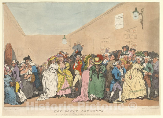 Art Print : Thomas Rowlandson - Box Lobby Loungers : Vintage Wall Art