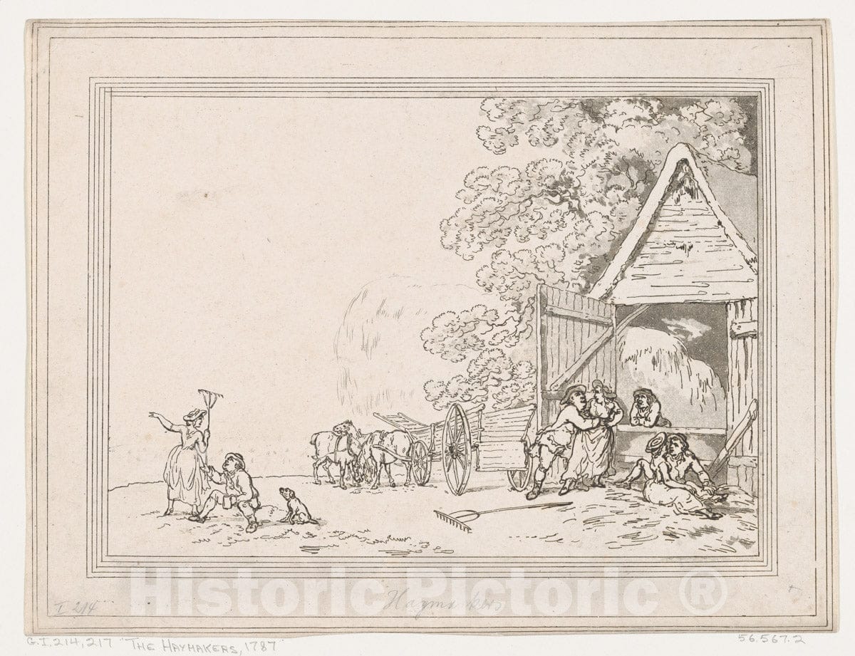 Art Print : Thomas Rowlandson - The Haymakers : Vintage Wall Art