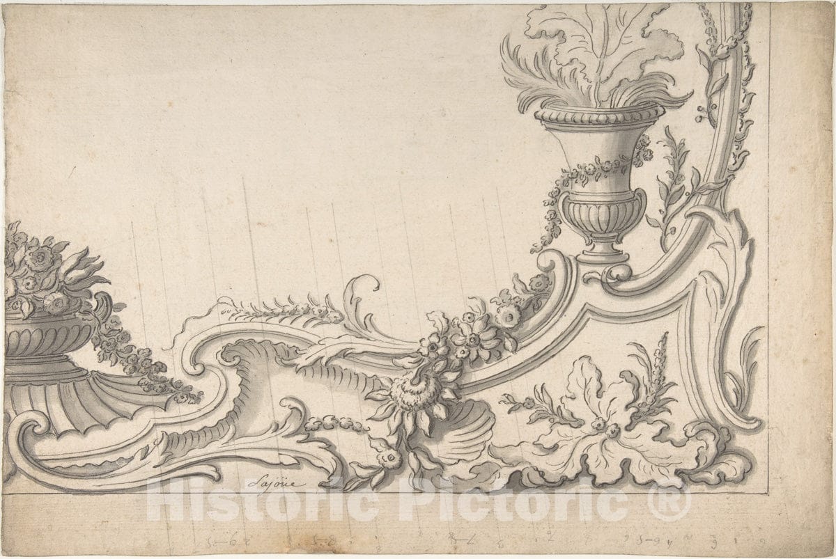 Art Print : Jacques de Lajoüe - Design for The Corner of a Decoration (Recto)