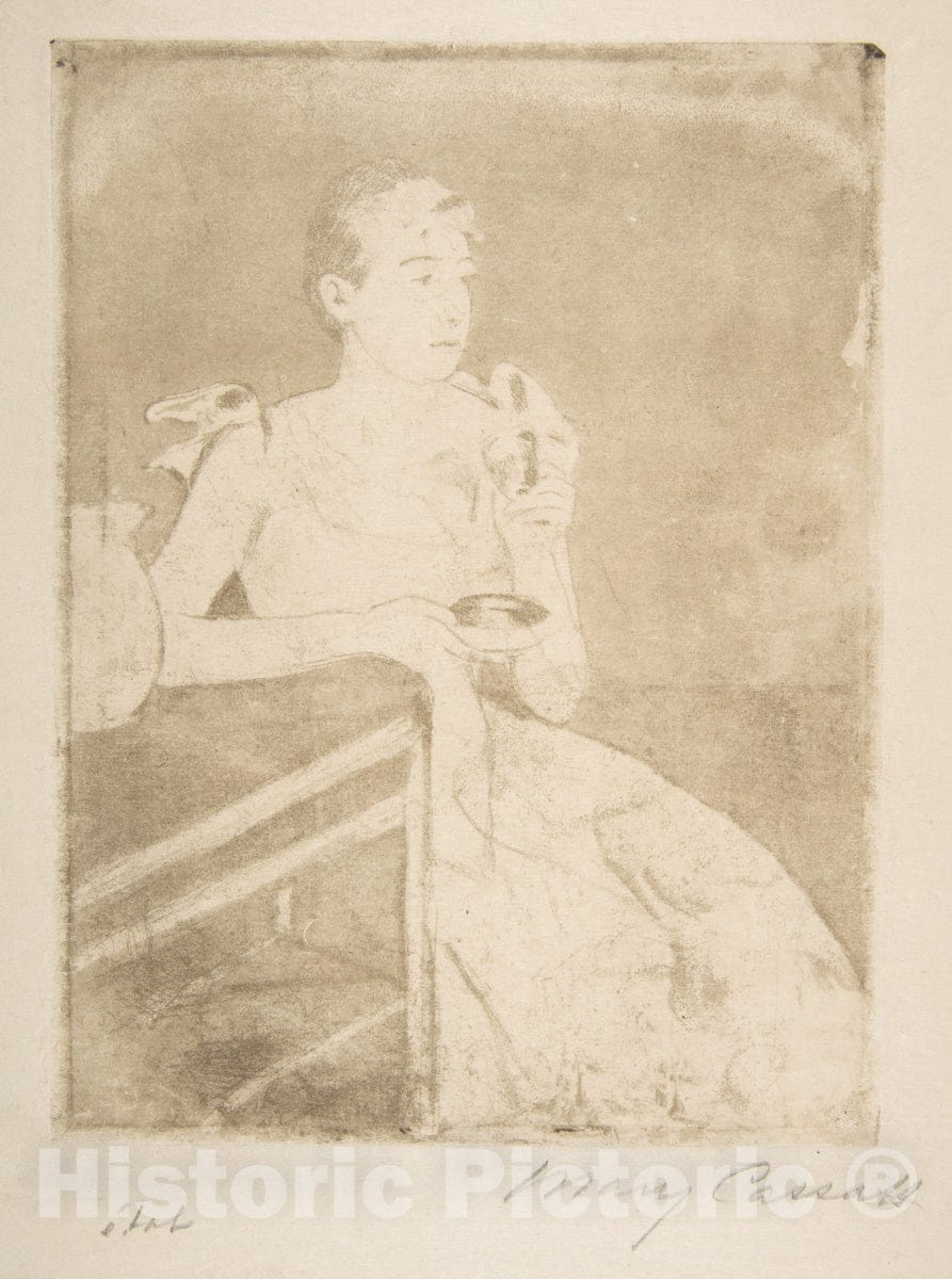 Art Print : Mary Cassatt - After-Dinner Coffee : Vintage Wall Art