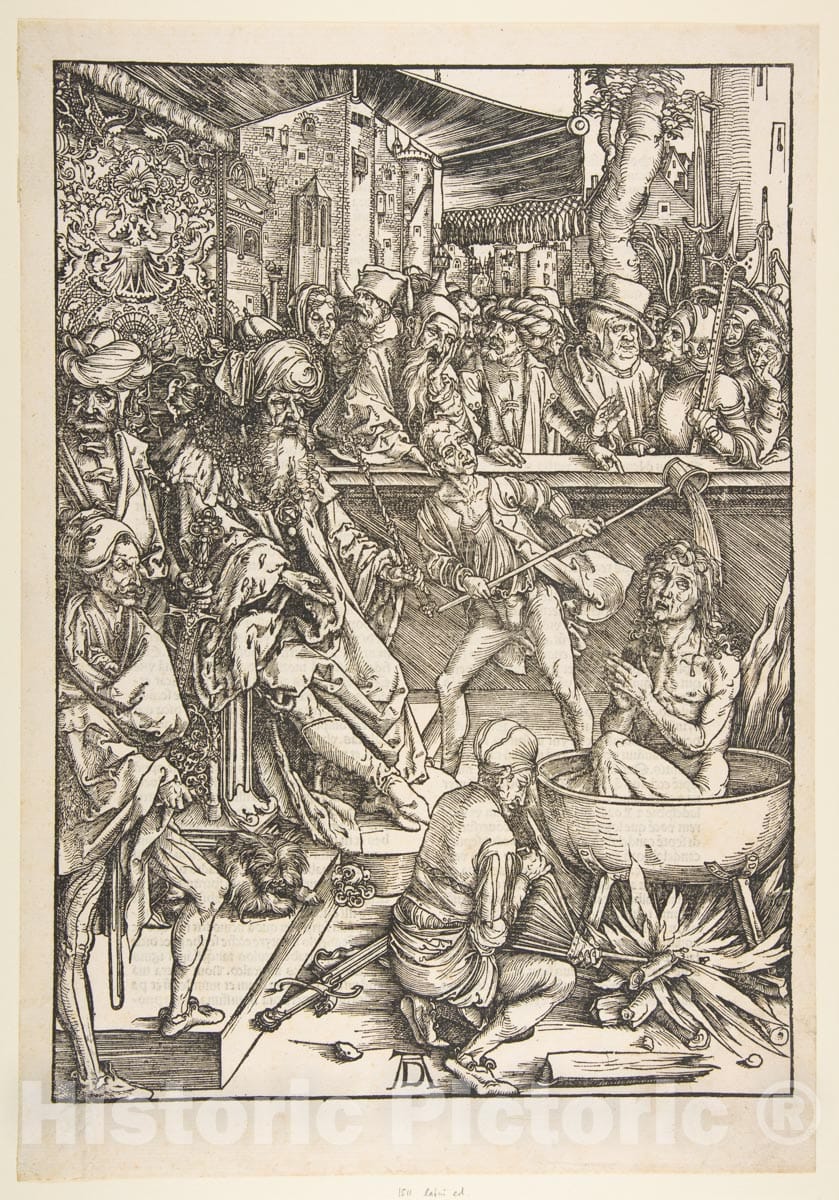Art Print : Albrecht Dürer - The Martyrdom of Saint John, from The Apocalypse, Latin Edition 1511 2 : Vintage Wall Art