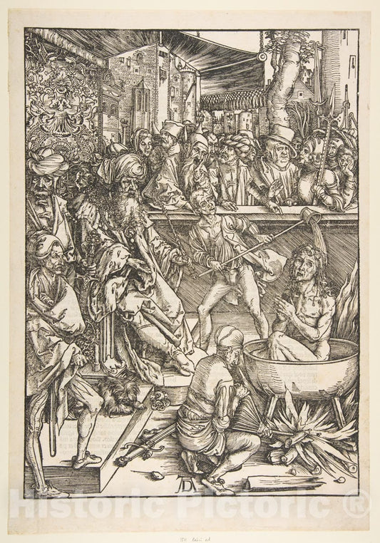 Art Print : Albrecht Dürer - The Martyrdom of Saint John, from The Apocalypse, Latin Edition 1511 2 : Vintage Wall Art
