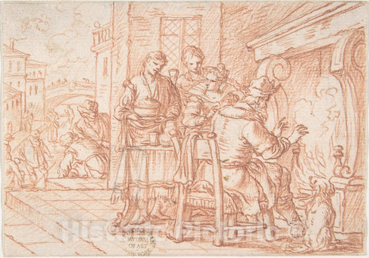 Art Print : Jonas Umbach - January (one of a Series Representing The labors of The Months) : Vintage Wall Art