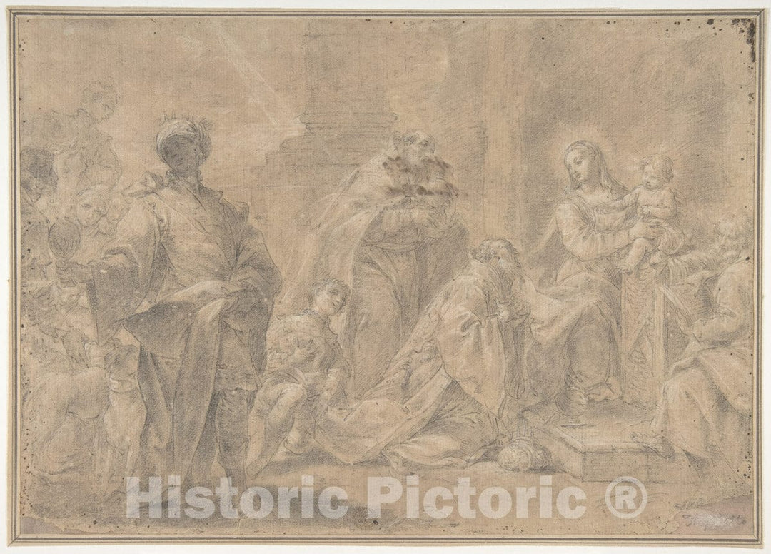 Art Print : Ercole Graziani The Younger - Adoration of The Magi : Vintage Wall Art