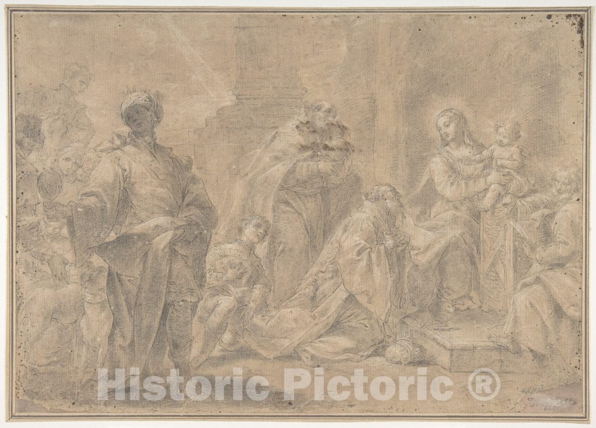 Art Print : Ercole Graziani The Younger - Adoration of The Magi : Vintage Wall Art