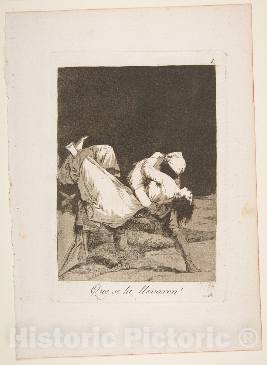 Art Print : Goya - Plate 8 from 'Los Caprichos': They Carried her Off! (Que se la llevaron!) : Vintage Wall Art