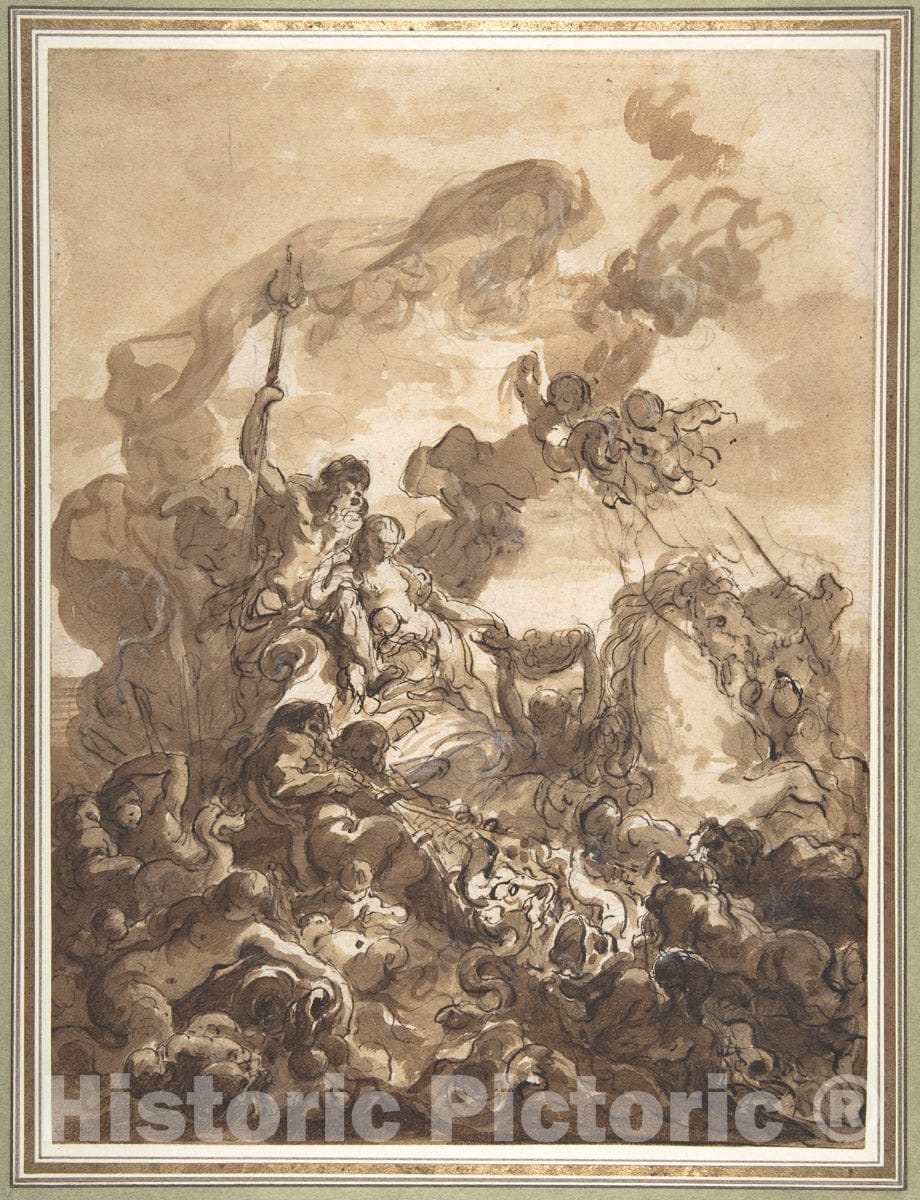 Art Print : Gabriel François Doyen - Allegory of Fishery: Neptune and Amphitrite 1 : Vintage Wall Art