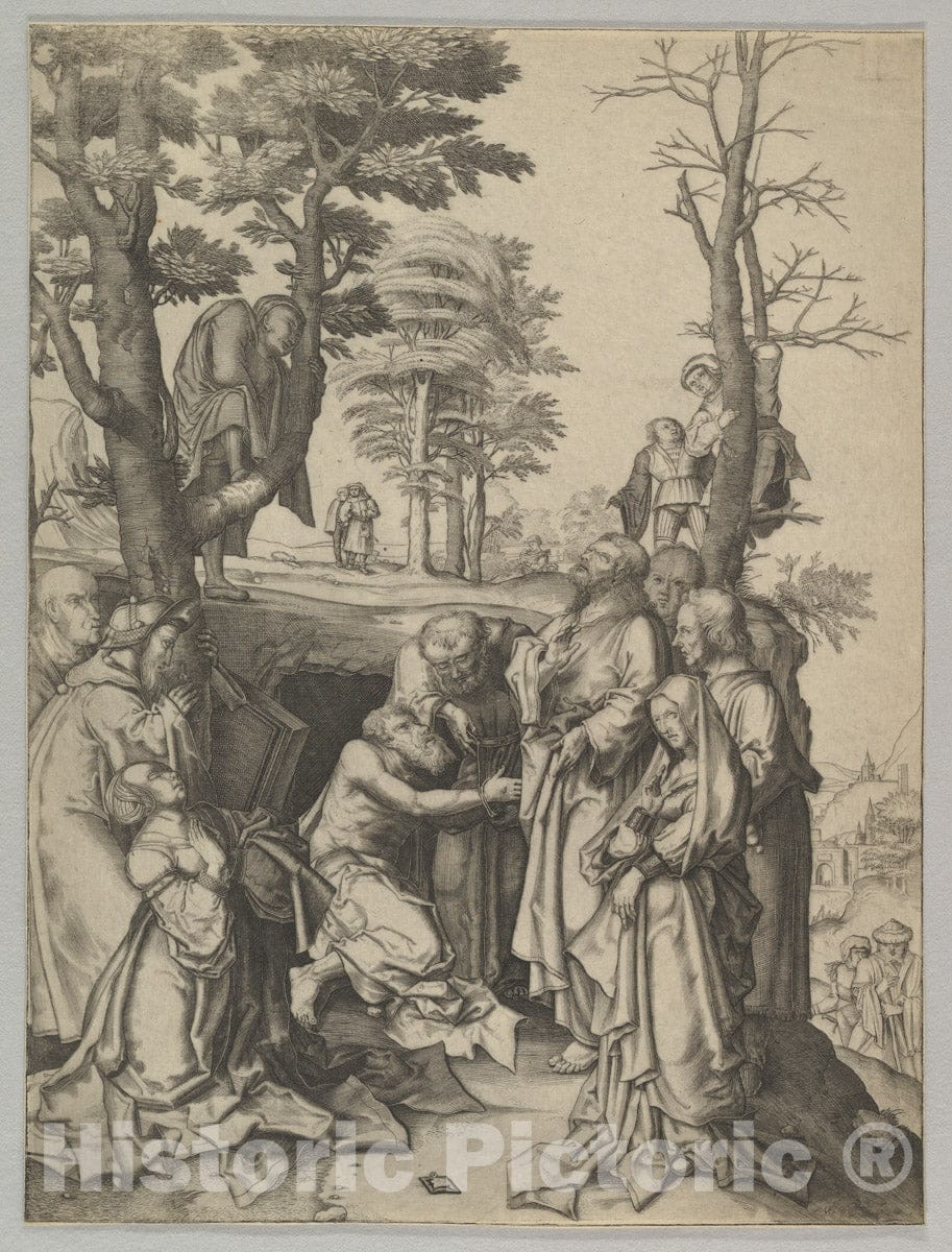 Art Print : Lucas Van Leyden - The Raising of Lazarus (Copy) : Vintage Wall Art