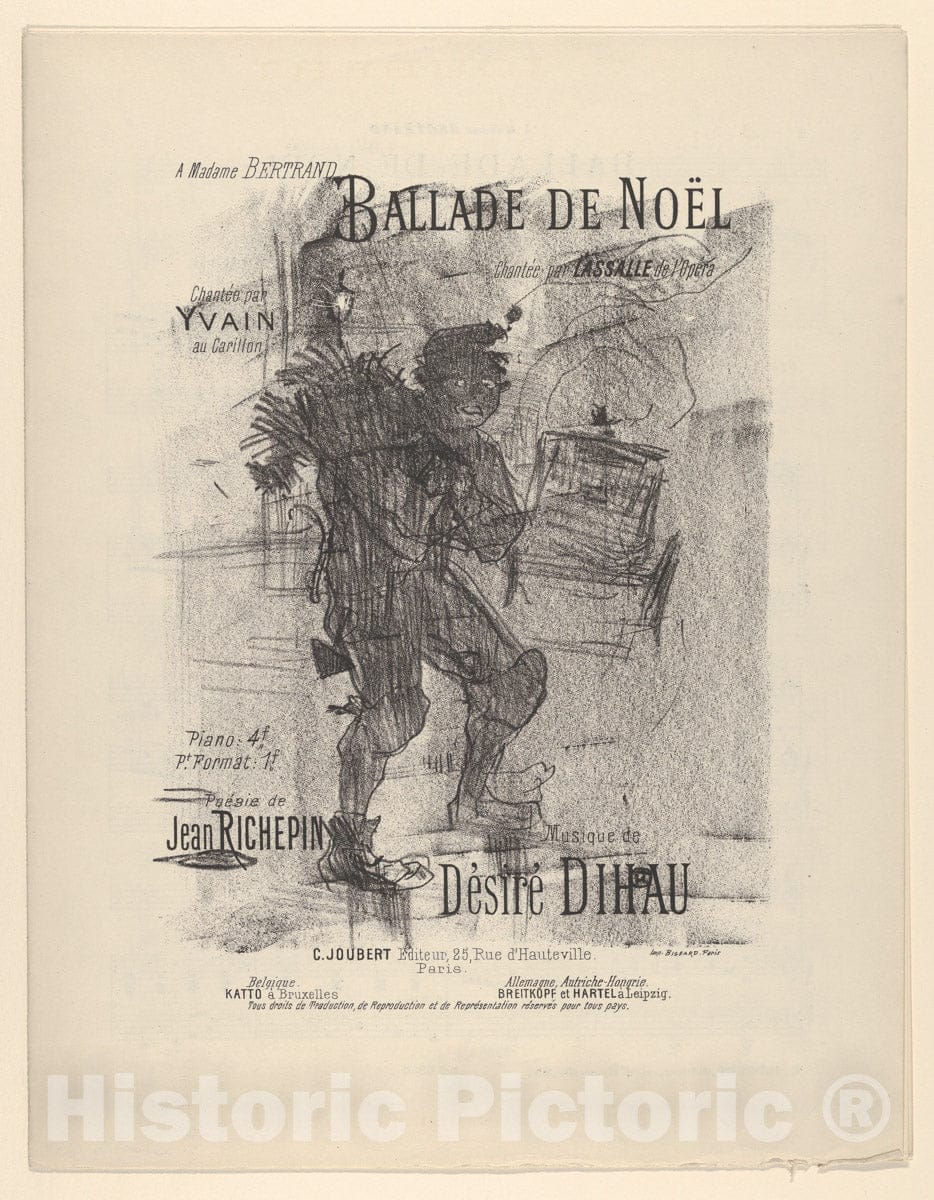 Art Print : Henri de Toulouse-Lautrec - Ballade de Noël : Vintage Wall Art
