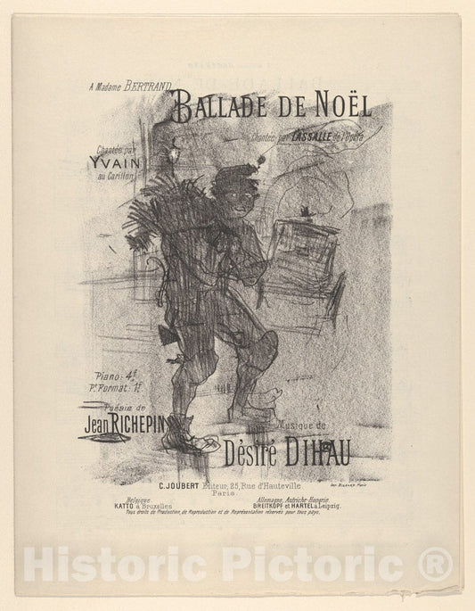 Art Print : Henri de Toulouse-Lautrec - Ballade de Noël : Vintage Wall Art